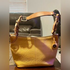 Dooney & Bourke Yellow and Tan Leather Shoulder Bag